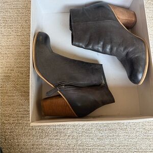 BP Black Leather Ankle Booties